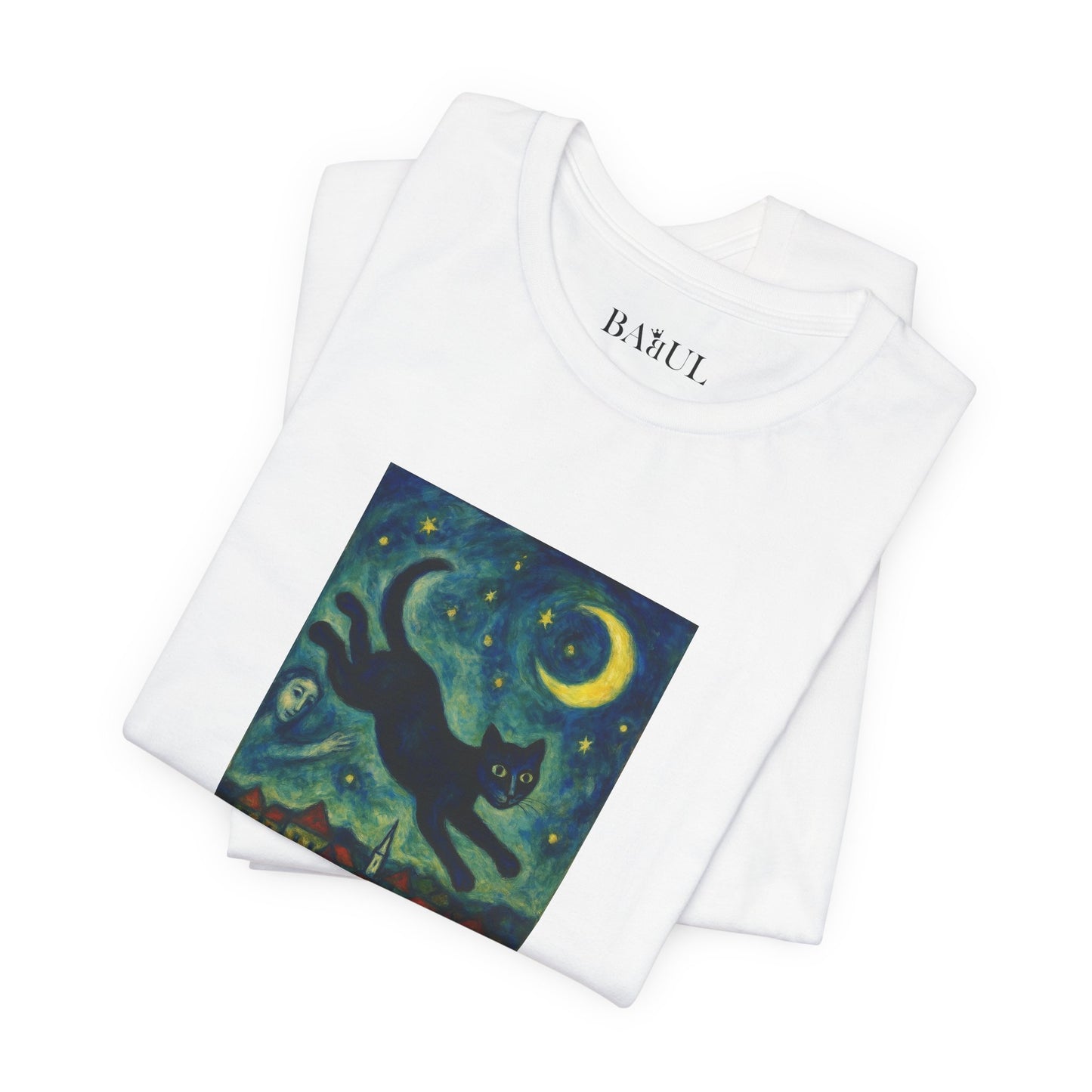 CATART Unisex Jersey Cat T-Shirt - MARC CHAGALL - Iconic Painting Reimagined with Cats