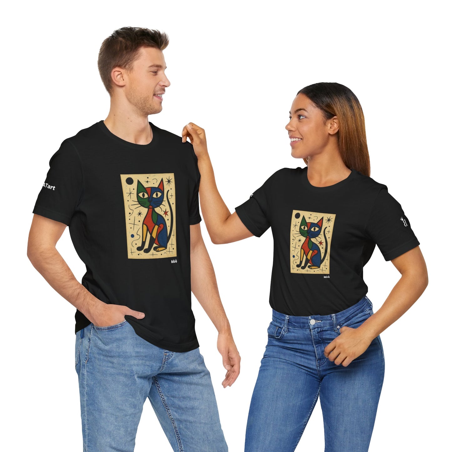 CATART Unisex Jersey Cat T-Shirt - MIRO - Iconic Painting Reimagined with Cats