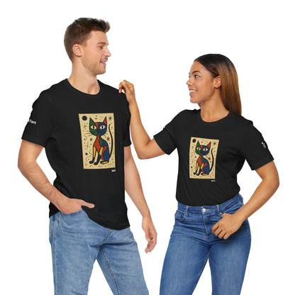 CATART Unisex Jersey Cat T-Shirt - MIRO - Iconic Painting Reimagined with Cats
