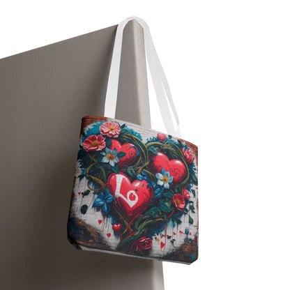 Artistic Surge - Eco-Friendly Canvas Tote Bag - HEARTS OF LOVE