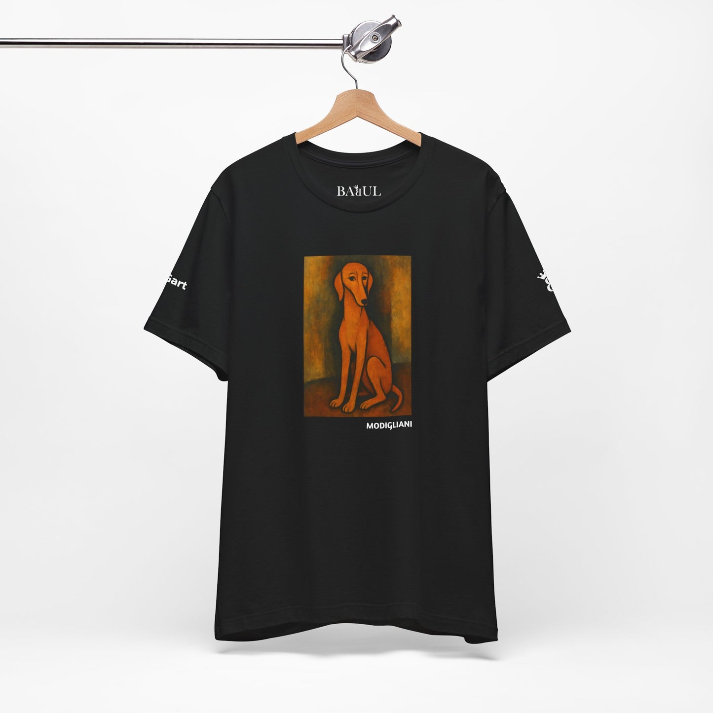 DOGART Unisex Jersey DOG T-Shirt - MODIGLIANI - Iconic Painting Reimagined with Dogs