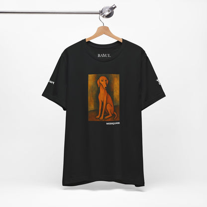 DOGART Unisex Jersey DOG T-Shirt - MODIGLIANI - Iconic Painting Reimagined with Dogs