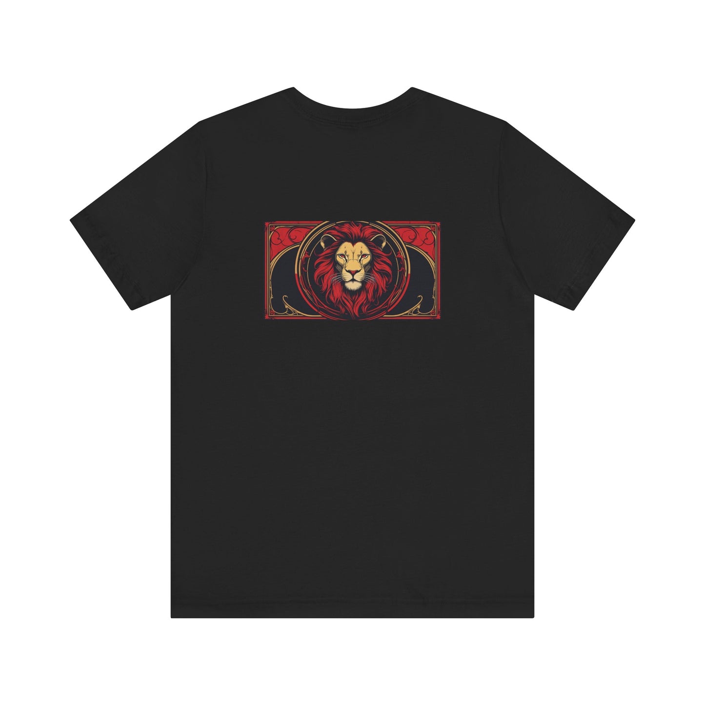 Leo - Gothic Zodiac, Red Graphic on the back T-Shirt. Zodiac in the Shadows
