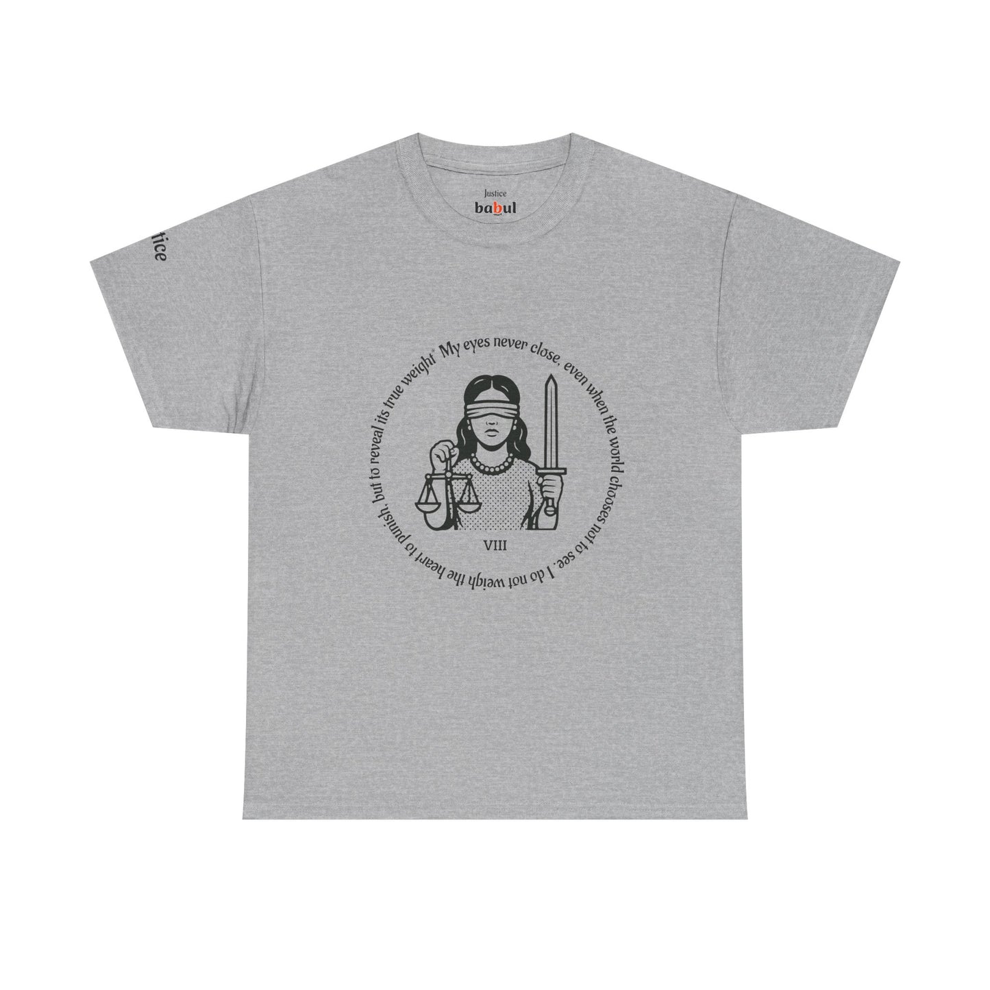 Justice - ArcanaPop T-Shirt – Where Tarot Magic Meets Pop Art