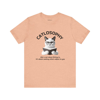 Catlosophy Unisex Jersey Short Sleeve Tee –  "Life isn't about fitting In" Design