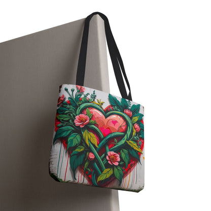 Artistic Surge - Eco-Friendly Canvas Tote Bag - HEARTS OF LOVE