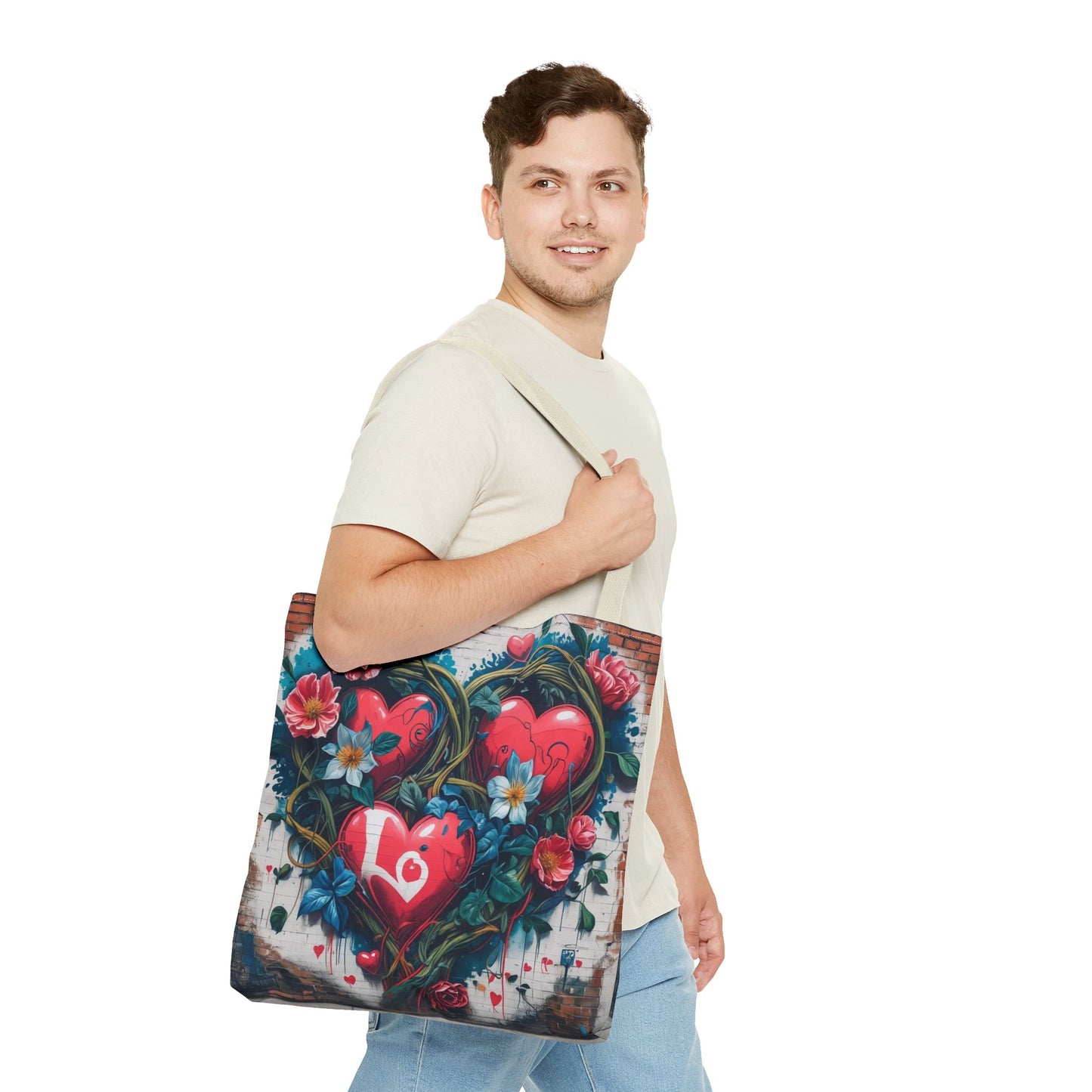Artistic Surge - Eco-Friendly Canvas Tote Bag - HEARTS OF LOVE