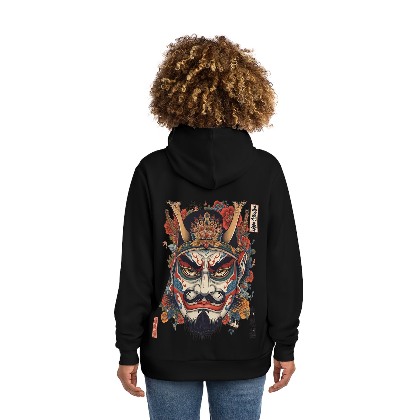 Bold Oni Mask Hoodie - Japanese Irezumi Tattoo Art Streetwear