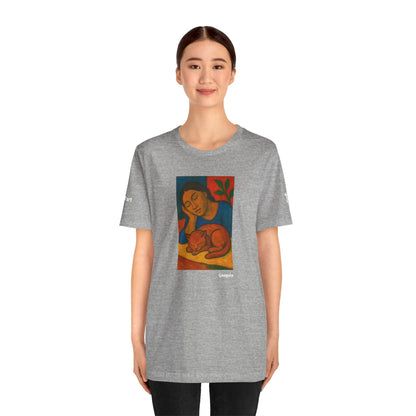CATART Unisex Jersey Cat T-Shirt - GAUGUIN - Iconic Painting Reimagined with Cats