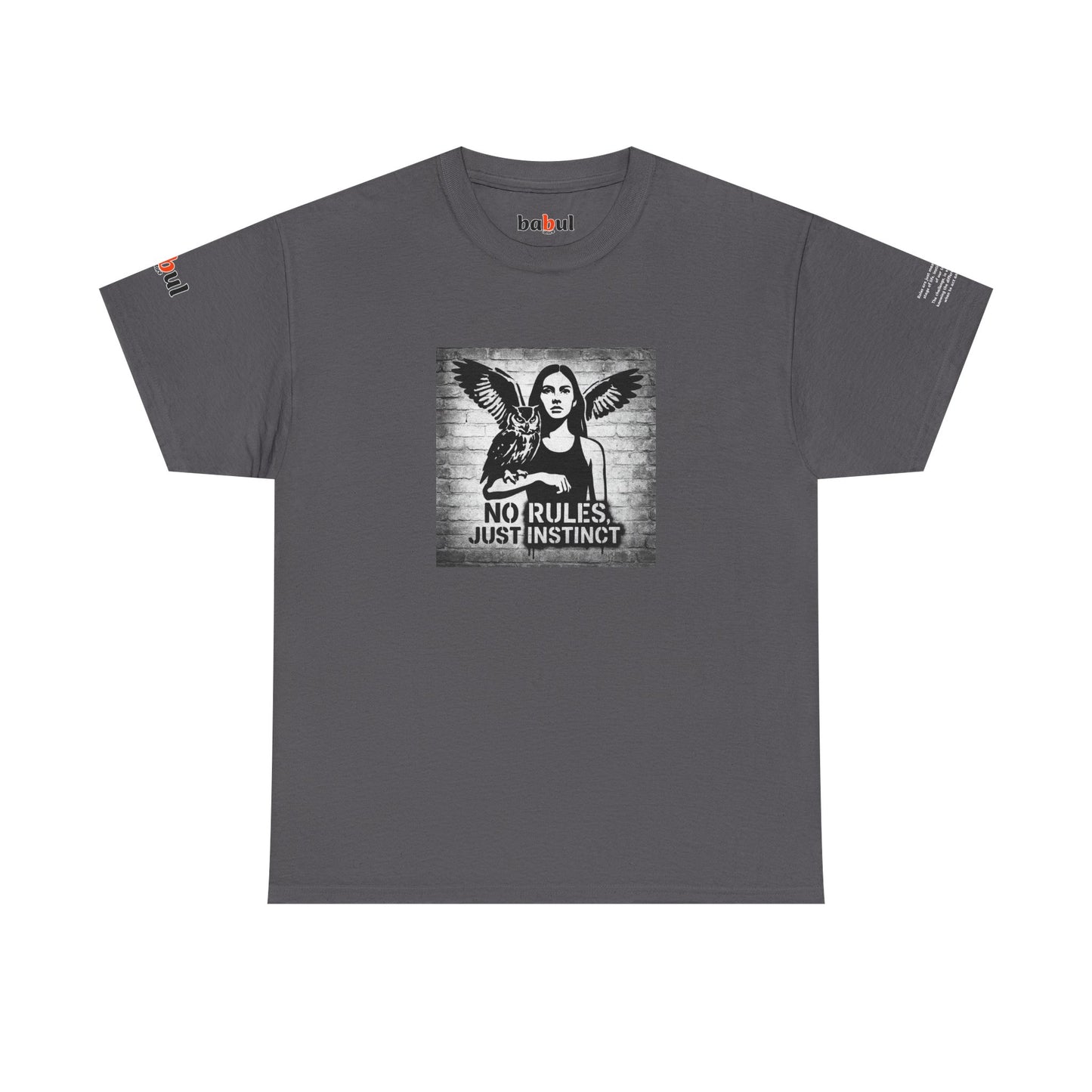 Rebel Graphic Tee - Unisex Heavy Cotton T-Shirt for the Wild at Heart. Rebel Tees, Born to Be Worn - NO RULES, JUST INSTINCT