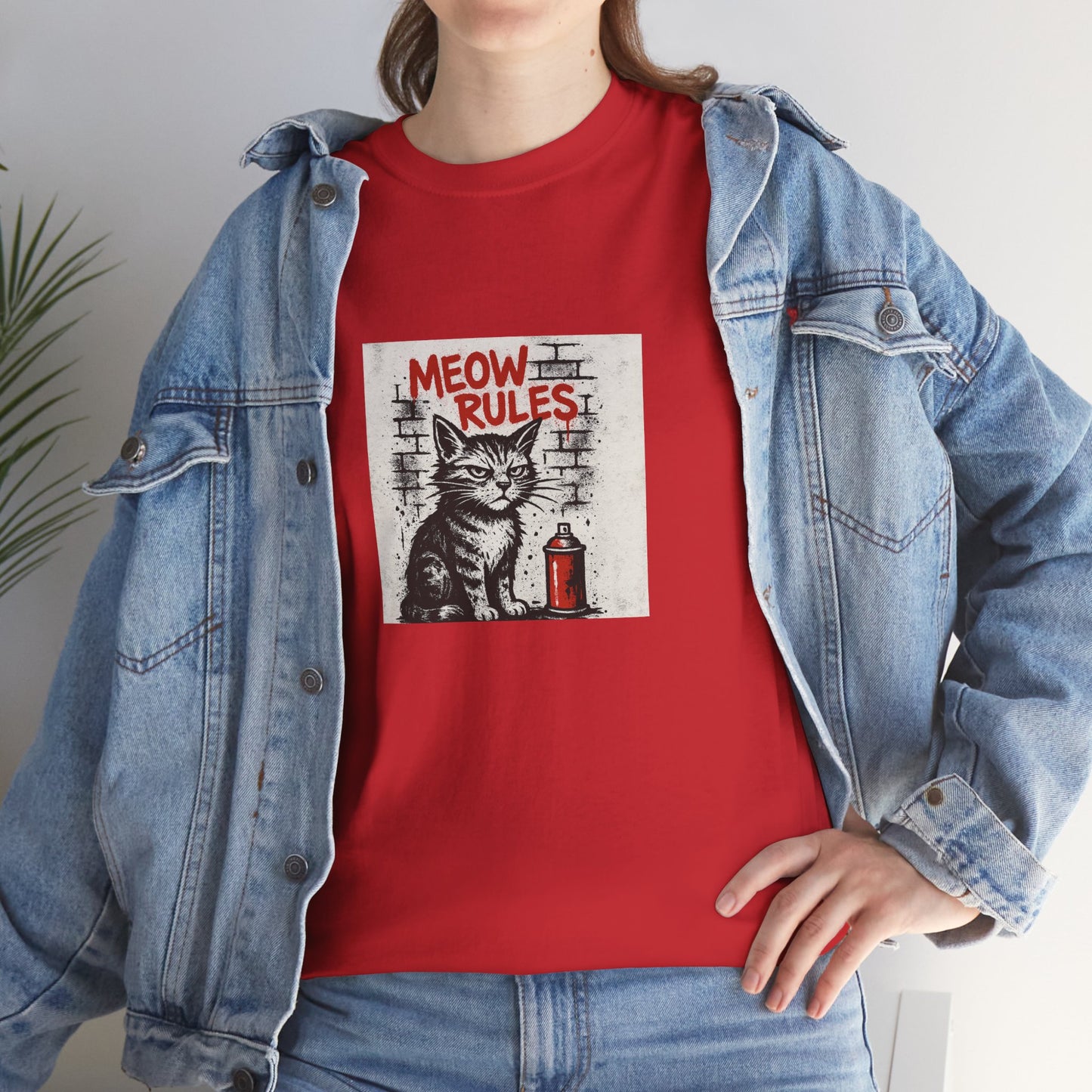 Rebel Graphic Tee - Unisex Heavy Cotton T-Shirt for the Wild at Heart. Rebel Tees, Born to Be Worn - MEOW RULES