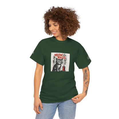 Rebel Graphic Tee - Unisex Heavy Cotton T-Shirt for the Wild at Heart. Rebel Tees, Born to Be Worn - MEOW RULES