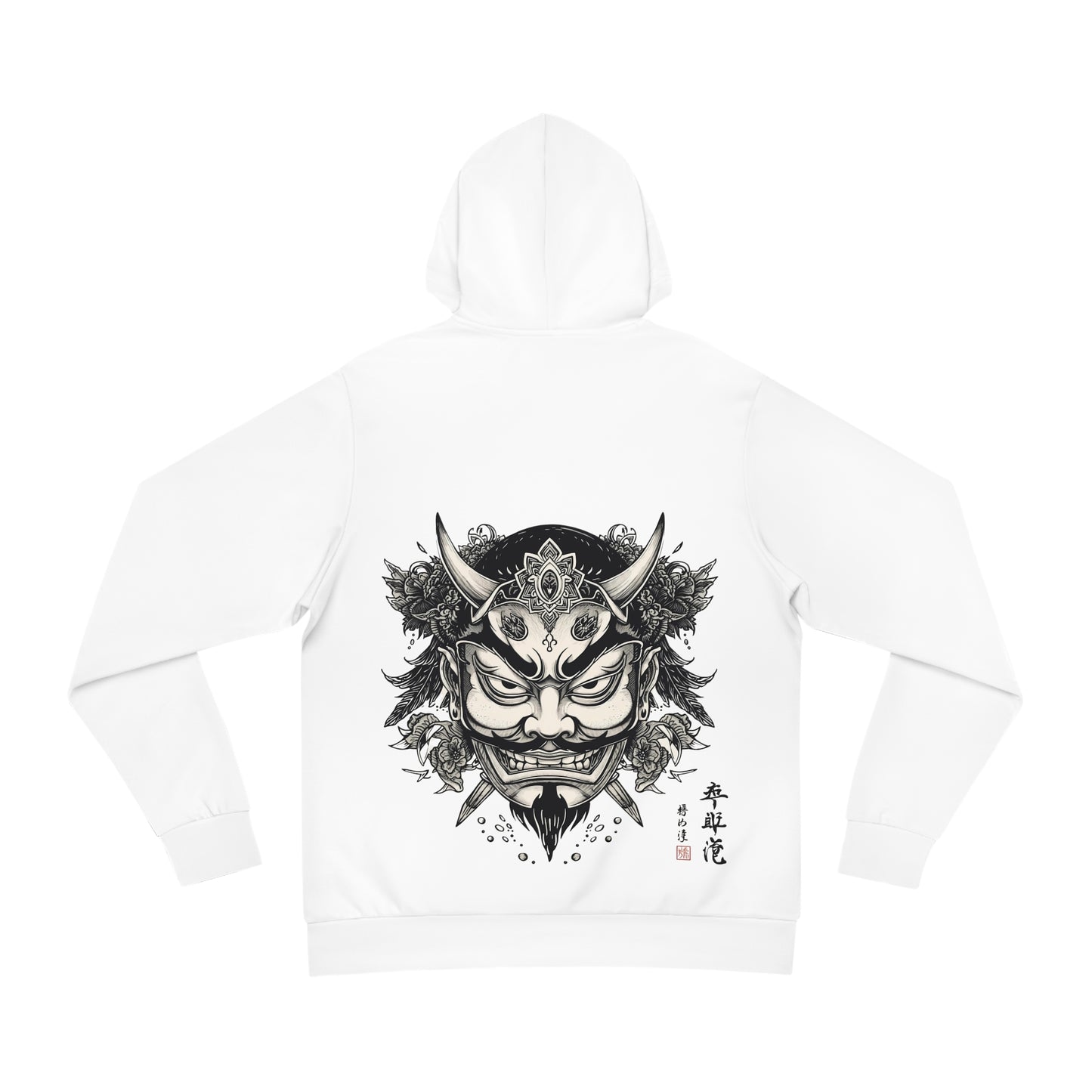 Bold Oni Mask Hoodie - Japanese Irezumi Tattoo Art Streetwear