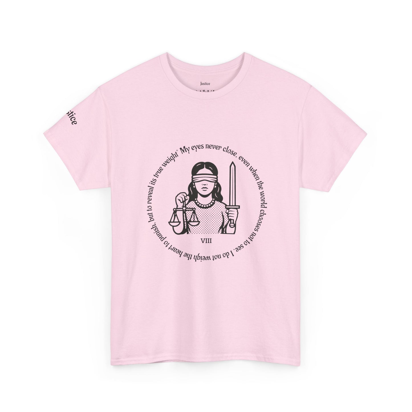 Justice - ArcanaPop T-Shirt – Where Tarot Magic Meets Pop Art