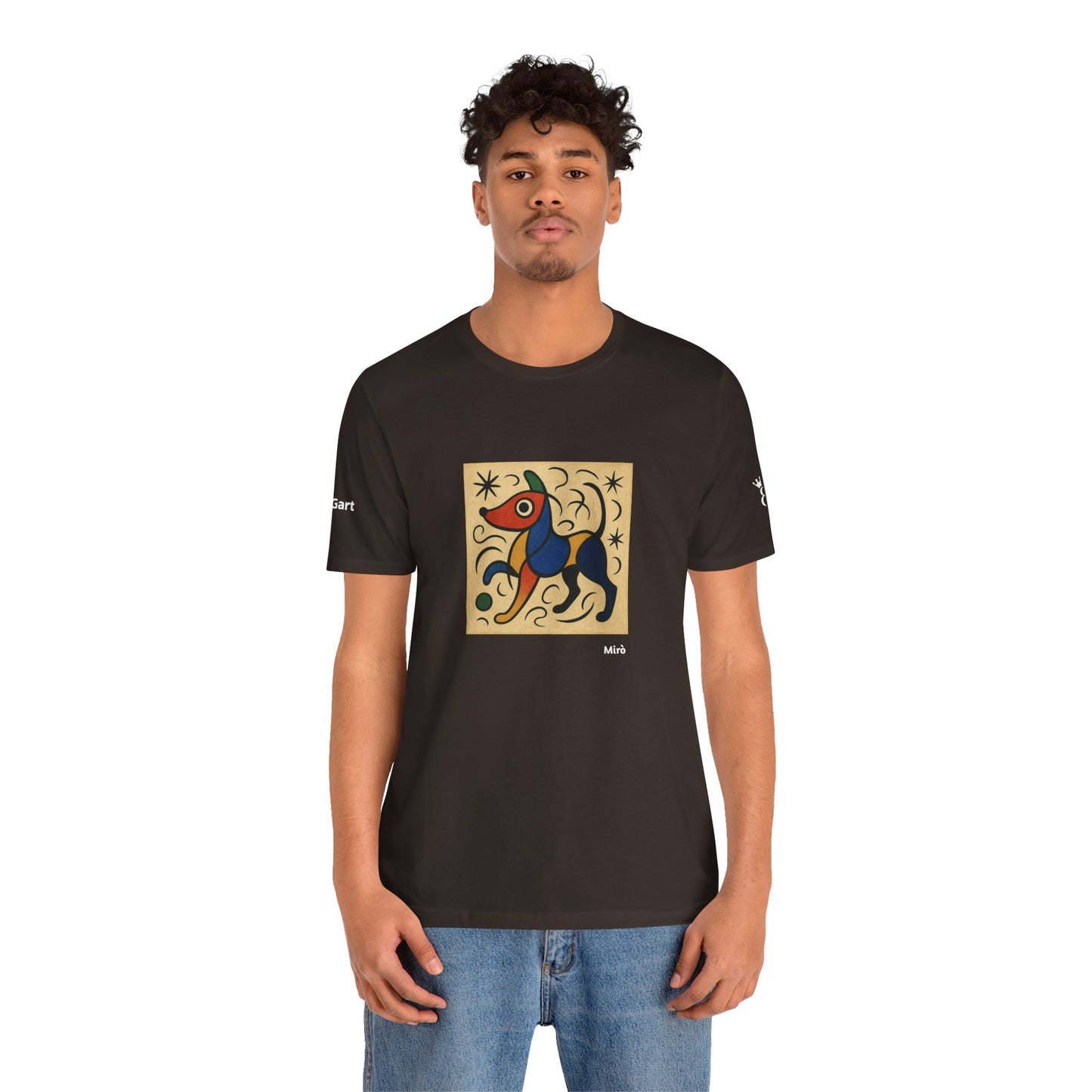 DOGART Unisex Jersey Dog T-Shirt - MIRO - Iconic Painting Reimagined with Dogs