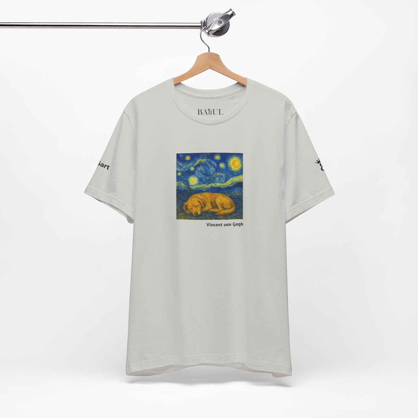 DOGART Unisex Jersey Dog T-Shirt - VAN GOGH - Iconic Painting Reimagined with Dogs