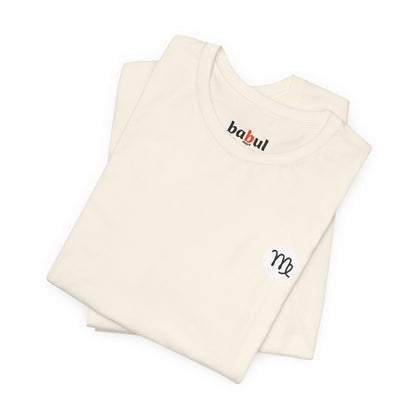 Virgo - Gothic Zodiac, Red Graphic on the back T-Shirt. Zodiac in the Shadows