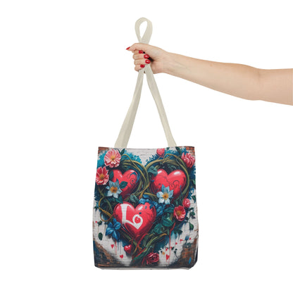 Artistic Surge - Eco-Friendly Canvas Tote Bag - HEARTS OF LOVE