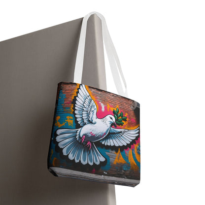Artistic Surge - Eco-Friendly Canvas Tote Bag - PEACE