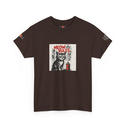 Rebel Graphic Tee - Unisex Heavy Cotton T-Shirt for the Wild at Heart. Rebel Tees, Born to Be Worn - MEOW RULES