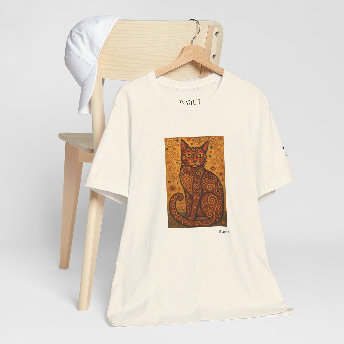 CATART Unisex Jersey Cat T-Shirt - KLIMT - Iconic Painting Reimagined with Cats