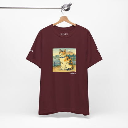 CATART Unisex Jersey Cat T-Shirt - UKIYO-E Japanese art Style - Iconic Painting Reimagined with Cats