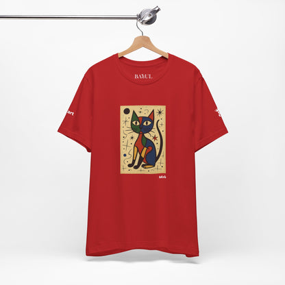 CATART Unisex Jersey Cat T-Shirt - MIRO - Iconic Painting Reimagined with Cats