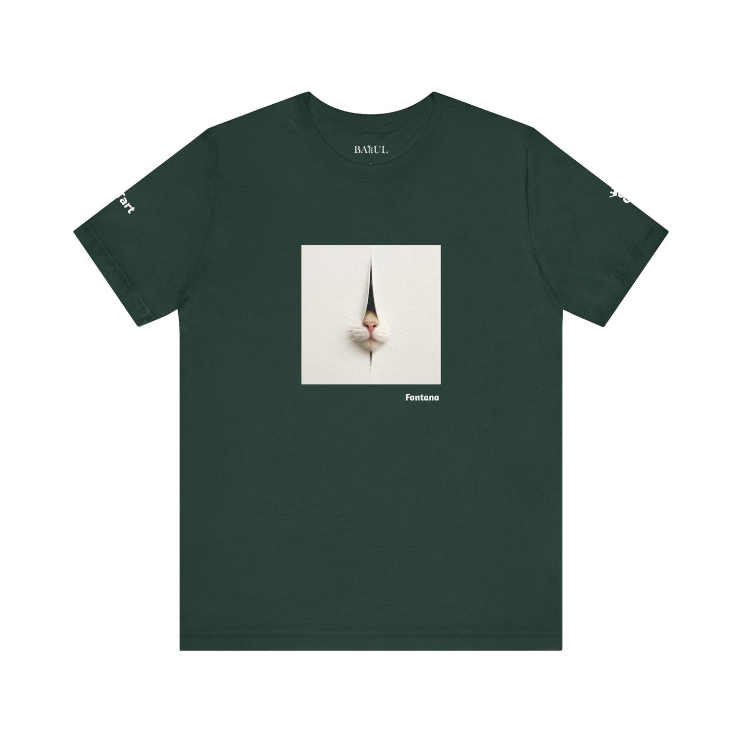 CATART Unisex Jersey Cat T-Shirt - FONTANA - Iconic Painting Reimagined with Cats