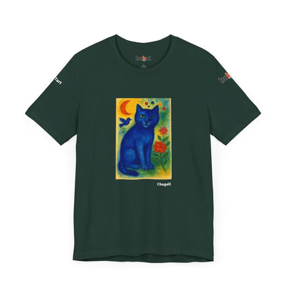 CATART Unisex Jersey Cat T-Shirt - MARC CHAGALL - Iconic Painting Reimagined with Cats