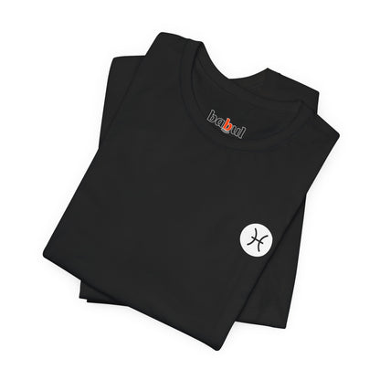 Pisces - Gothic Zodiac, Red Graphic on the back T-Shirt. Zodiac in the Shadows
