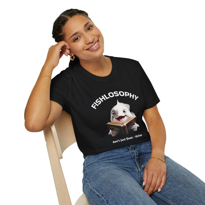 Fishlosophy Unisex T-Shirt - Ocean Vibes and Life's Questions Design - PEARLS OF WISDOM FROM THE FISH WORLD
