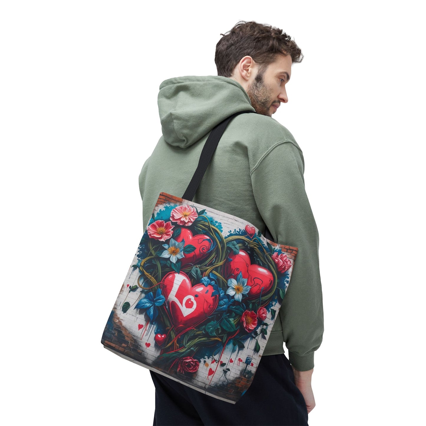 Artistic Surge - Eco-Friendly Canvas Tote Bag - HEARTS OF LOVE