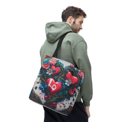 Artistic Surge - Eco-Friendly Canvas Tote Bag - HEARTS OF LOVE