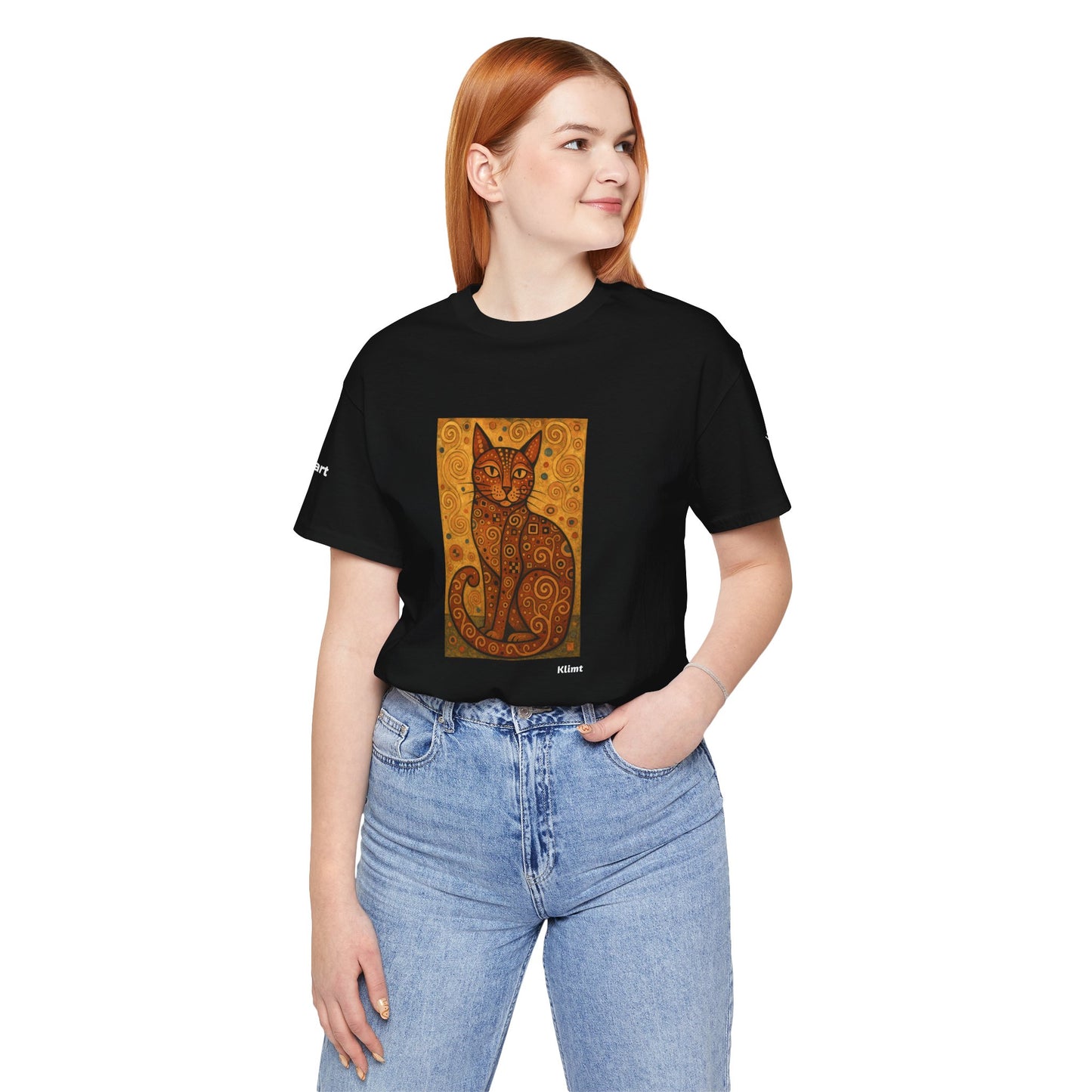 CATART Unisex Jersey Cat T-Shirt - KLIMT - Iconic Painting Reimagined with Cats