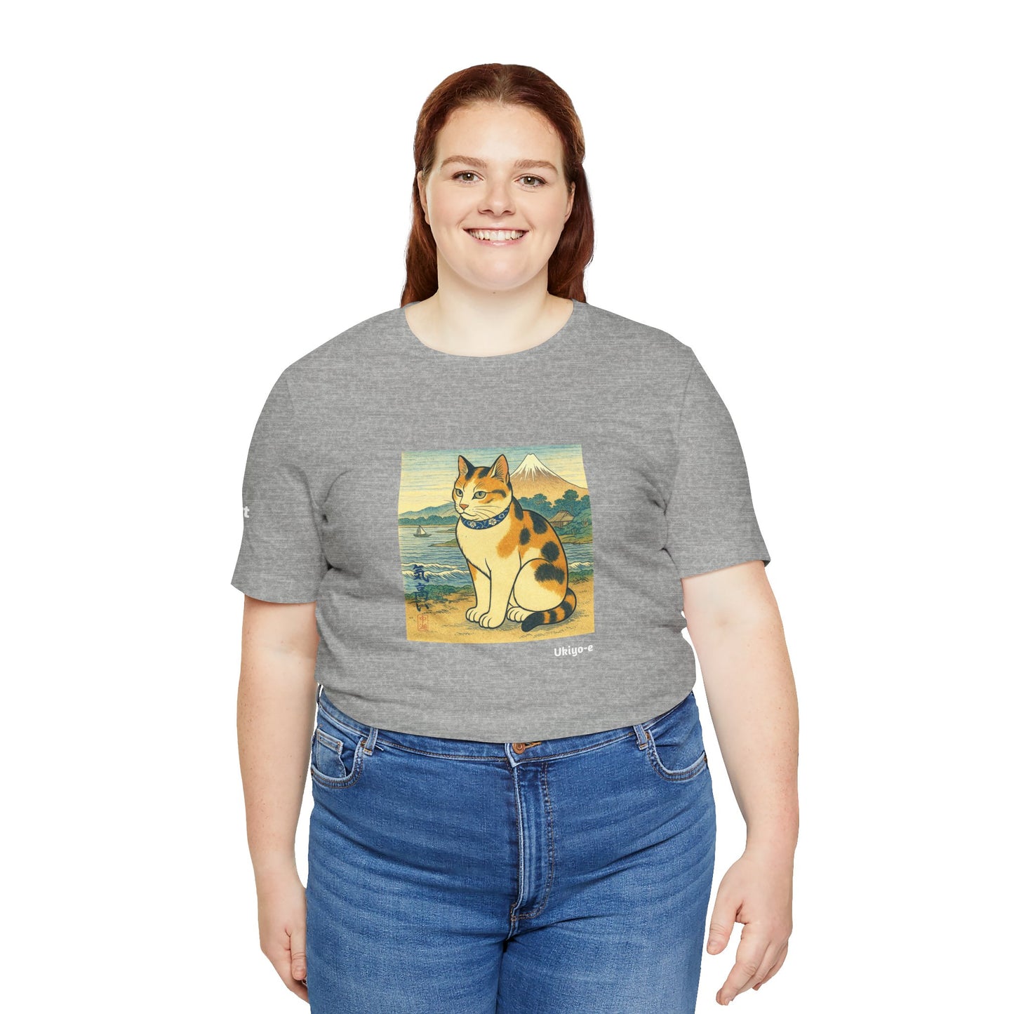 CATART Unisex Jersey Cat T-Shirt - UKIYO-E Japanese art Style - Iconic Painting Reimagined with Cats