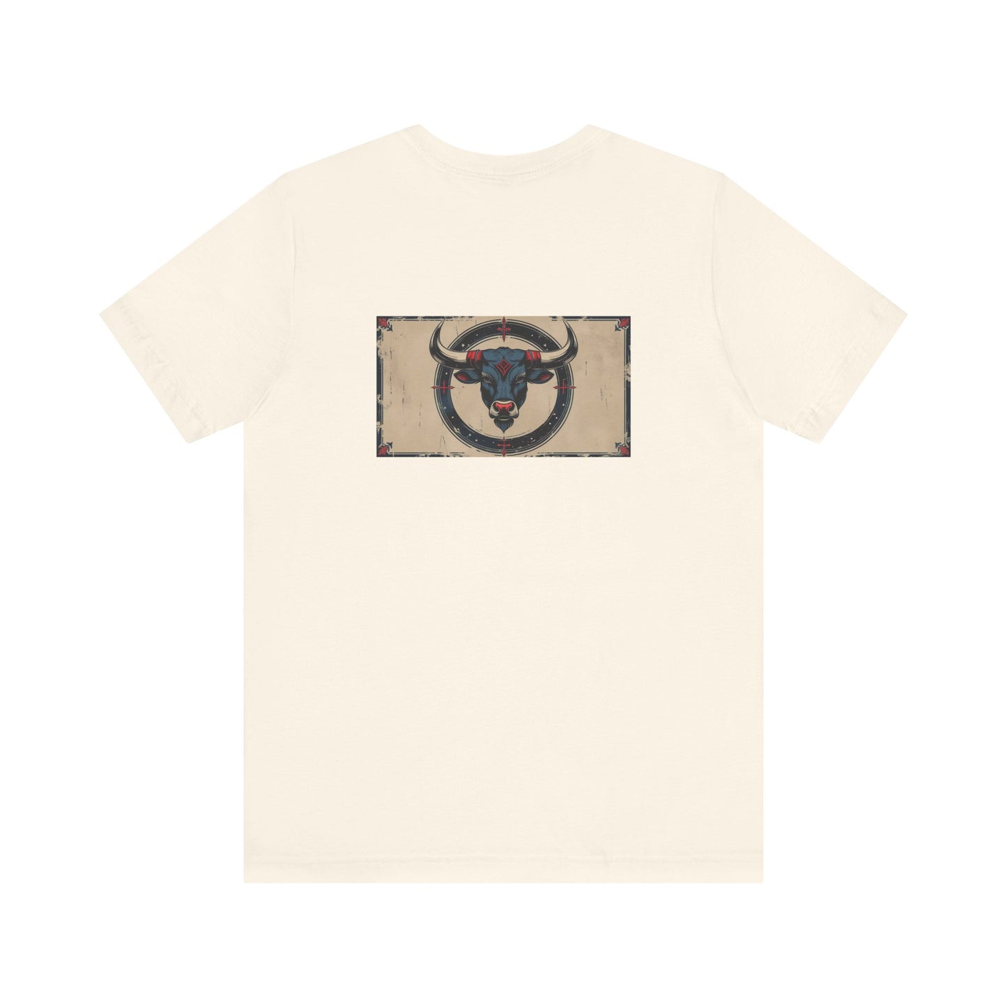 Taurus - Gothic Zodiac T-Shirt. Blue graphic on the back.  Zodiac in the Shadows