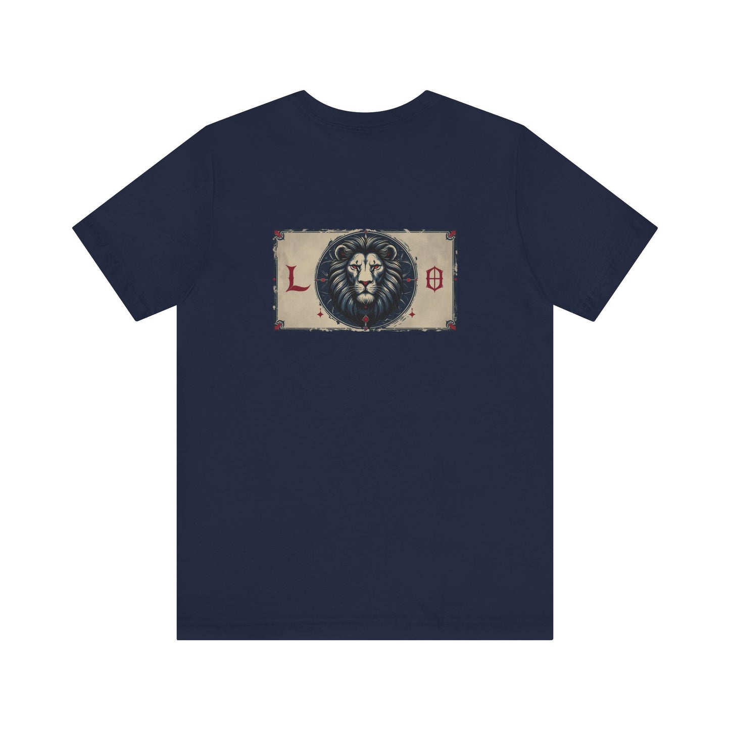 Leo - Gothic Zodiac T-Shirt. Blue graphic on the back.  Zodiac in the Shadows