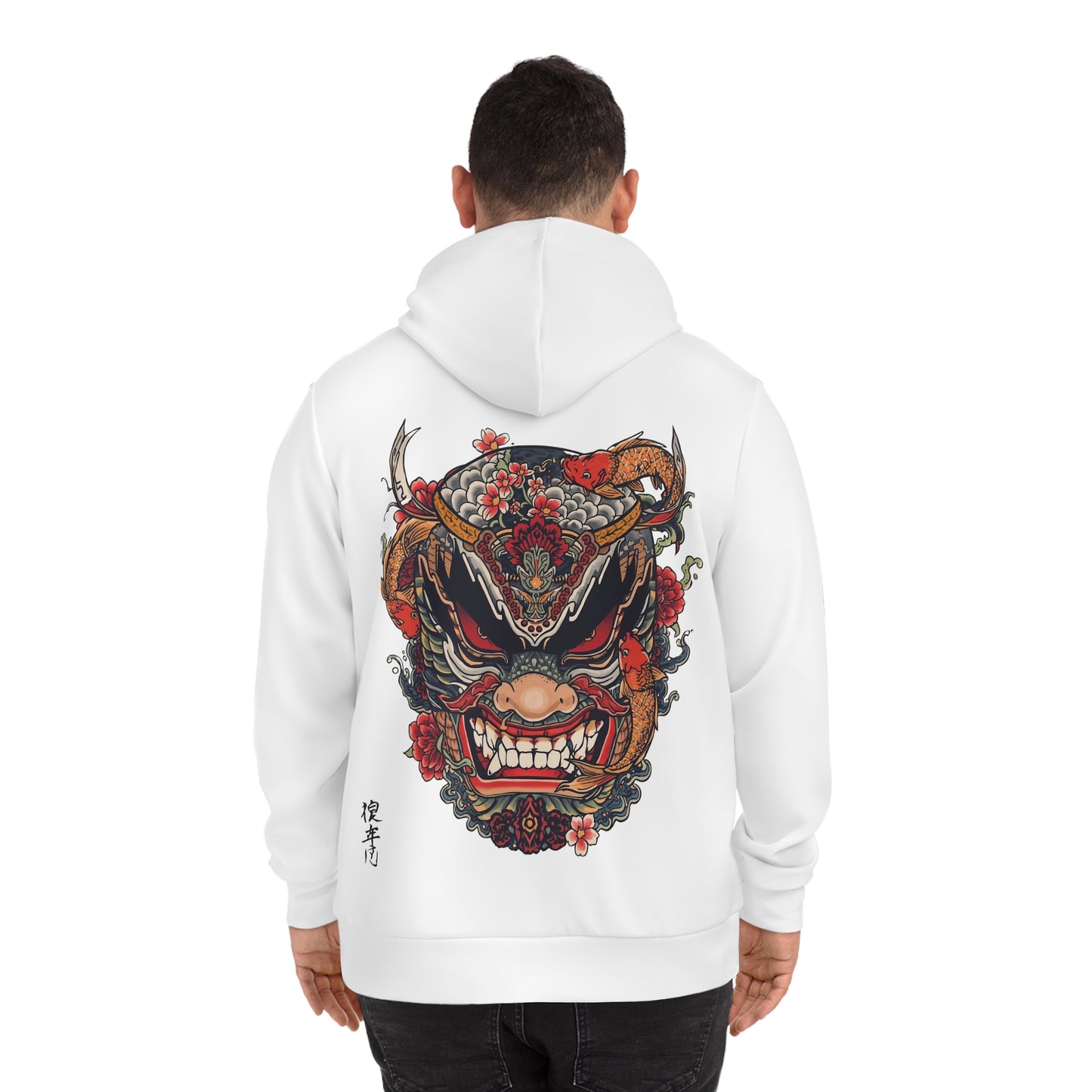 Bold Oni Mask Hoodie - Japanese Irezumi Tattoo Art Streetwear