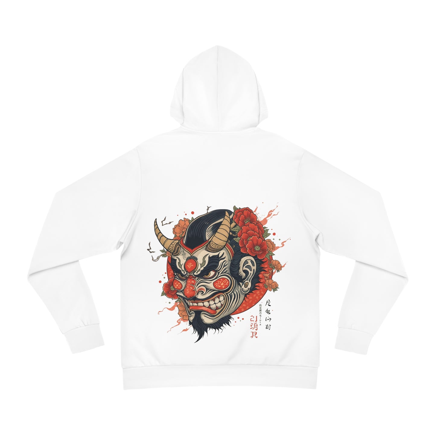Bold Oni Mask Hoodie - Japanese Irezumi Tattoo Art Streetwear