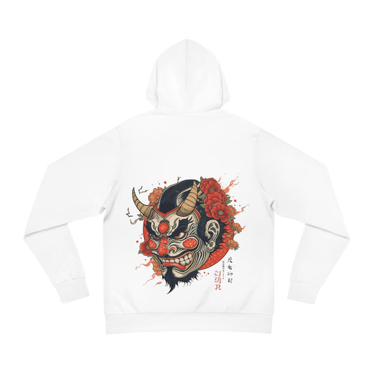 Bold Oni Mask Hoodie - Japanese Irezumi Tattoo Art Streetwear