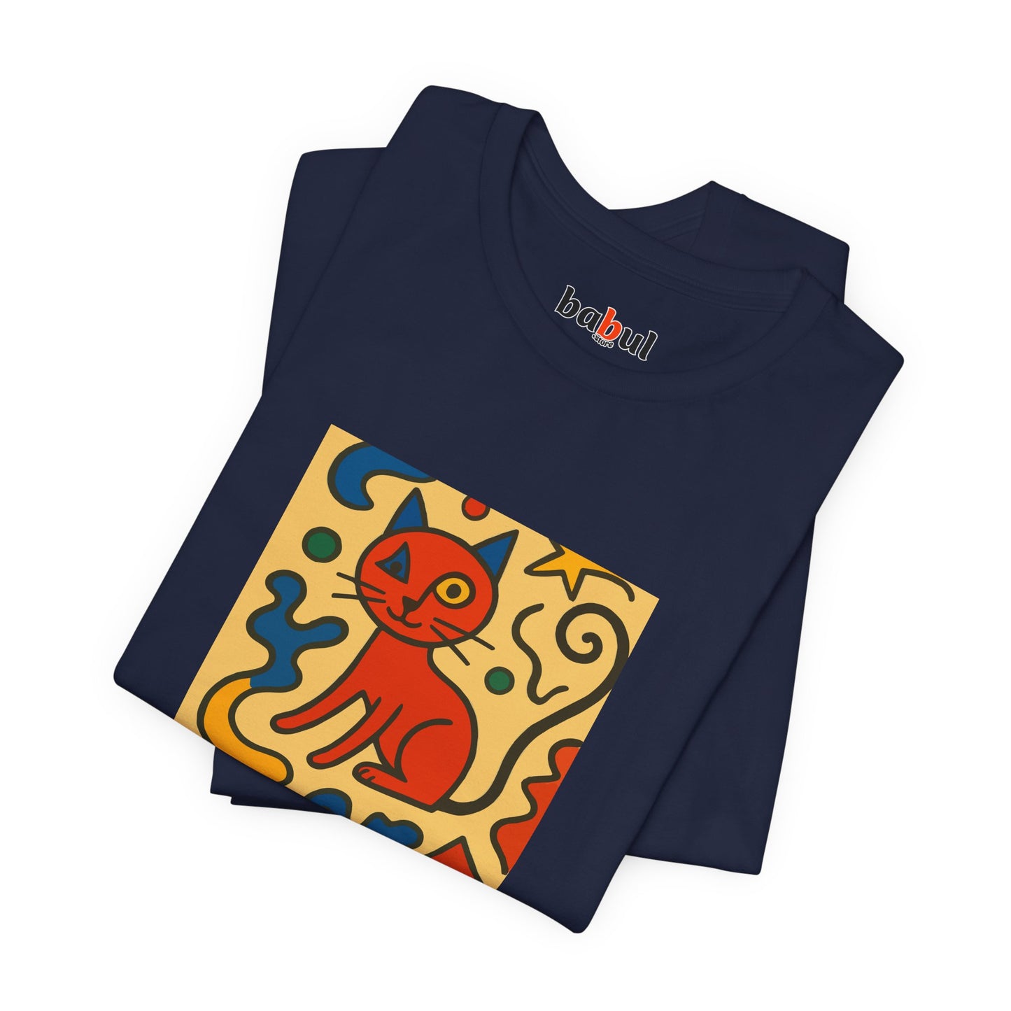 CATART Unisex Jersey Cat T-Shirt - MIRO - Iconic Painting Reimagined with Cats