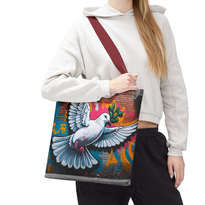Artistic Surge - Eco-Friendly Canvas Tote Bag - PEACE