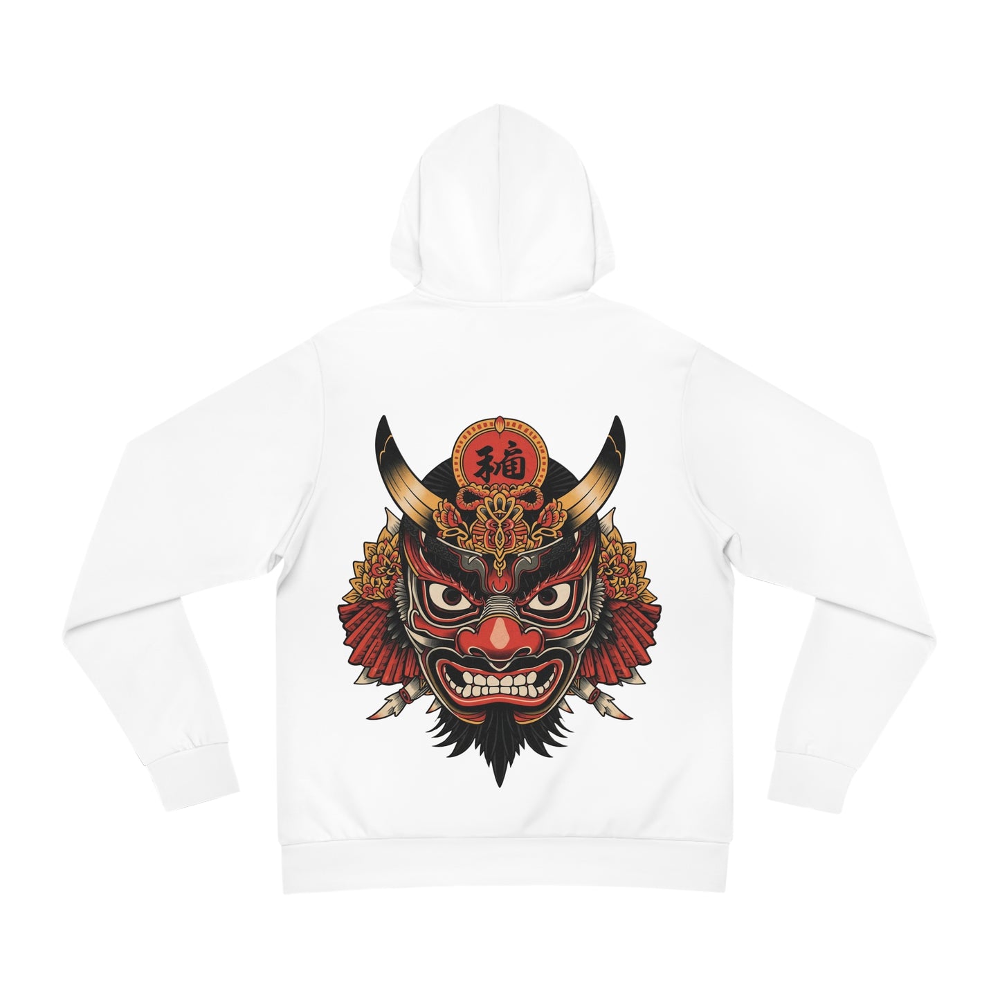 Bold Oni Mask Hoodie - Japanese Irezumi Tattoo Art Streetwear