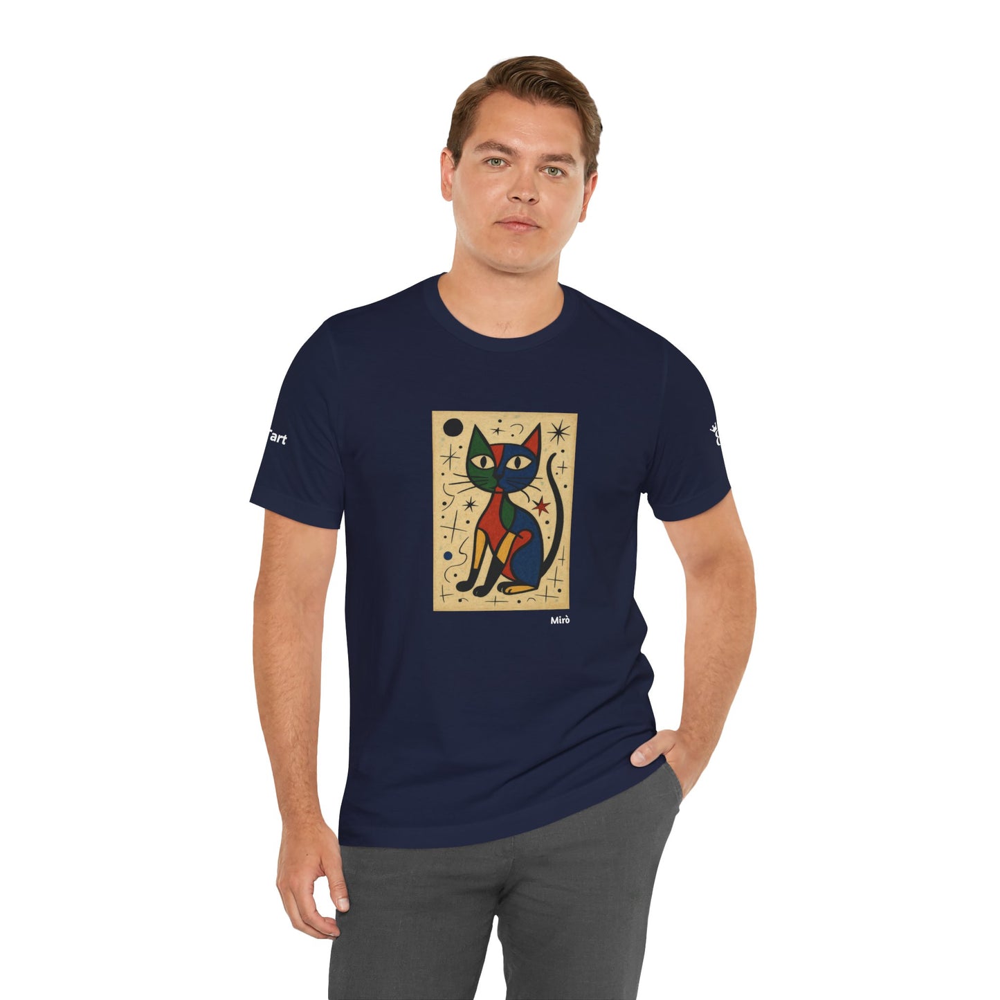 CATART Unisex Jersey Cat T-Shirt - MIRO - Iconic Painting Reimagined with Cats