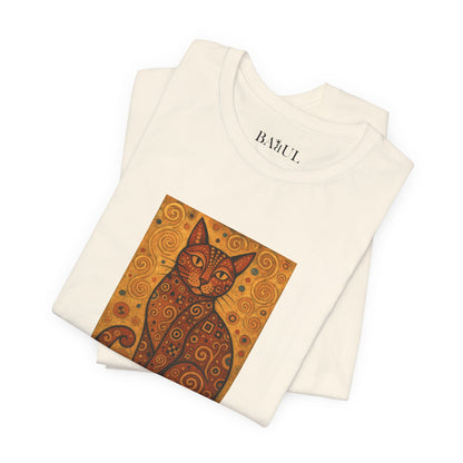 CATART Unisex Jersey Cat T-Shirt - KLIMT - Iconic Painting Reimagined with Cats