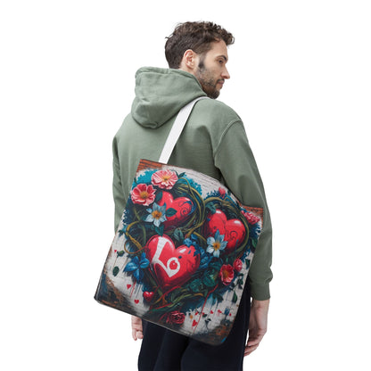 Artistic Surge - Eco-Friendly Canvas Tote Bag - HEARTS OF LOVE