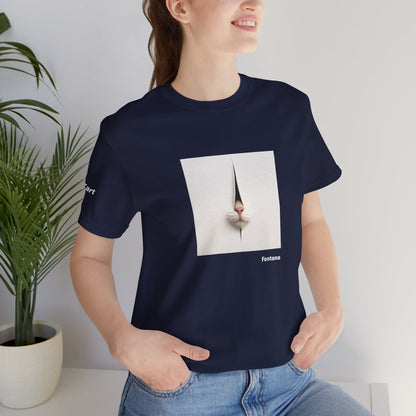 CATART Unisex Jersey Cat T-Shirt - FONTANA - Iconic Painting Reimagined with Cats
