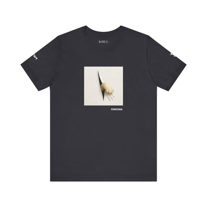 CATART Unisex Jersey Cat T-Shirt - FONTANA - Iconic Painting Reimagined with Cats