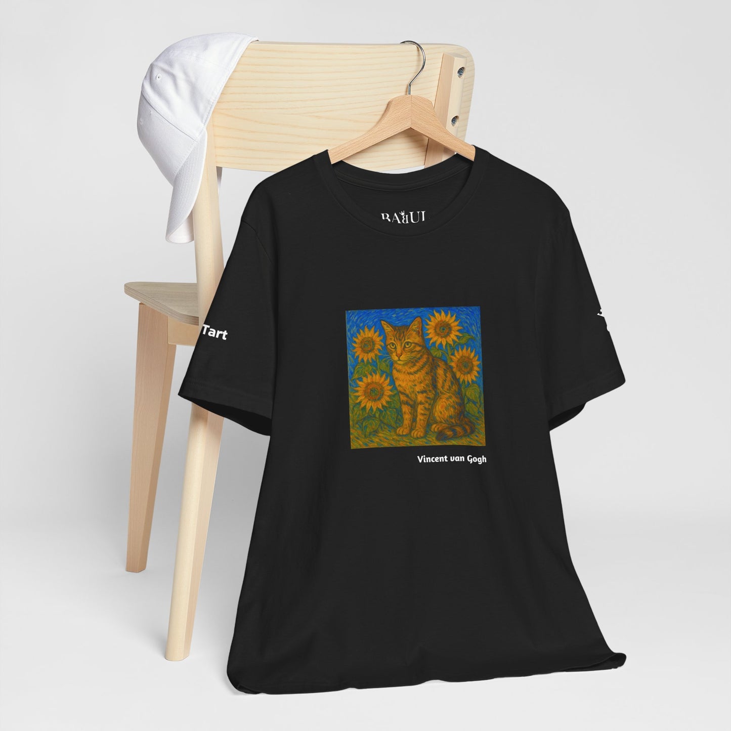 CATART Unisex Jersey Cat T-Shirt - Vincent van Gogh - Iconic Painting Reimagined with Cats