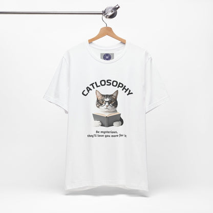 Catlosophy Unisex Jersey Short Sleeve Tee –  "Be mysterious" Design